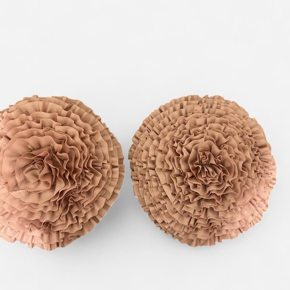 Pink Ruffled Decorative Pillow - Picture 6 of 8